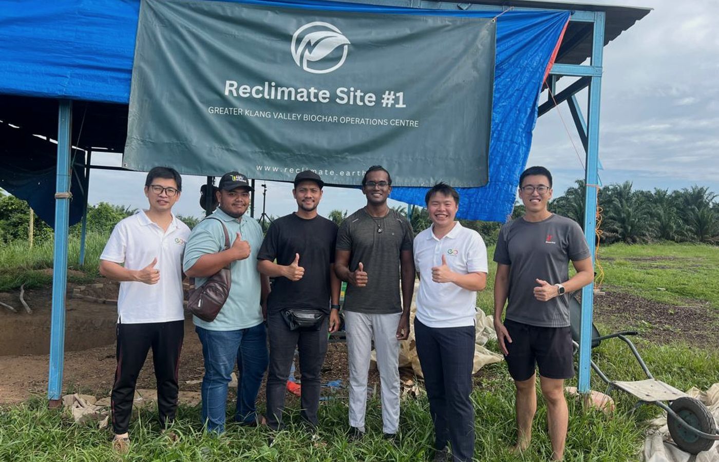 The Reclimate team standing together at Reclimate Site #1